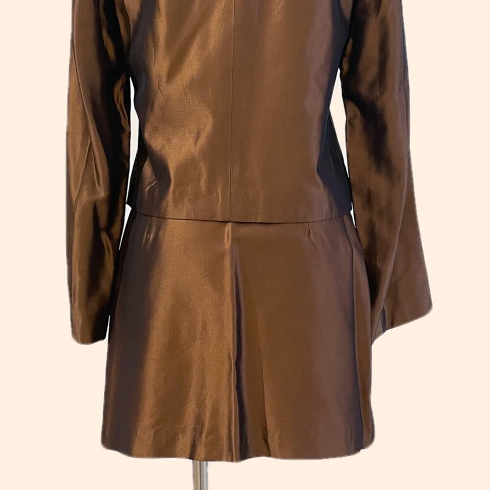 MARK EISEN Vintage Y2K Bronze Silk Satin Mini Skirt
